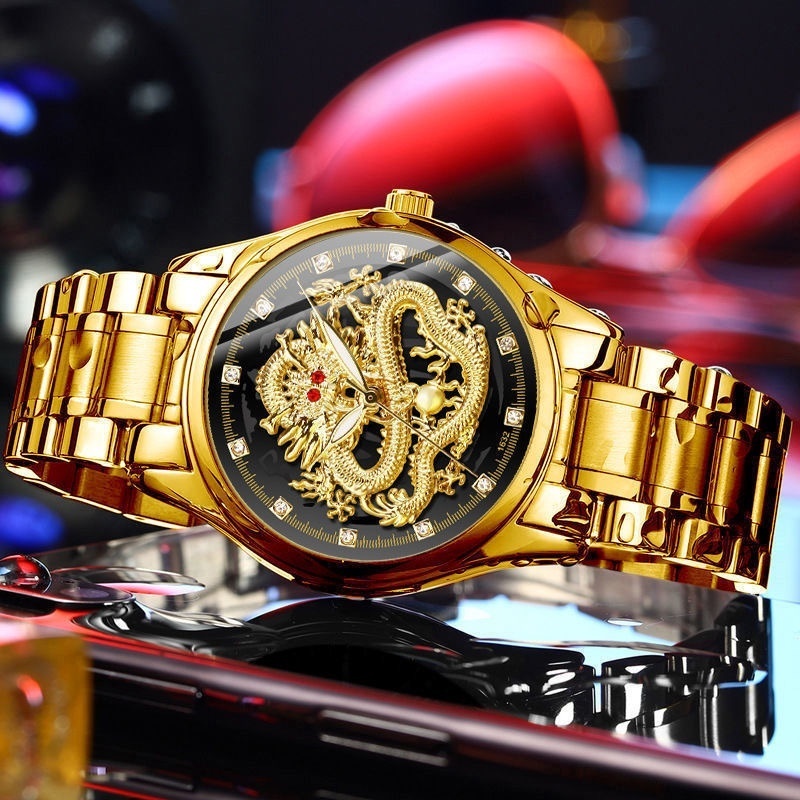 Đồng Hồ Quartz Nam Mặt Rồng Mạ Vàng | BigBuy360 - bigbuy360.vn