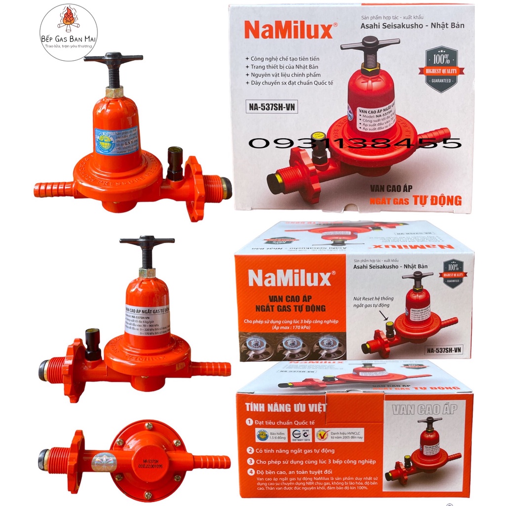 Van Cao Áp Ngắt Gas Tự Động Namilux NA-537SH-VN Dùng Cho Bếp Khè - HÀNG CHÍNH HÃNG