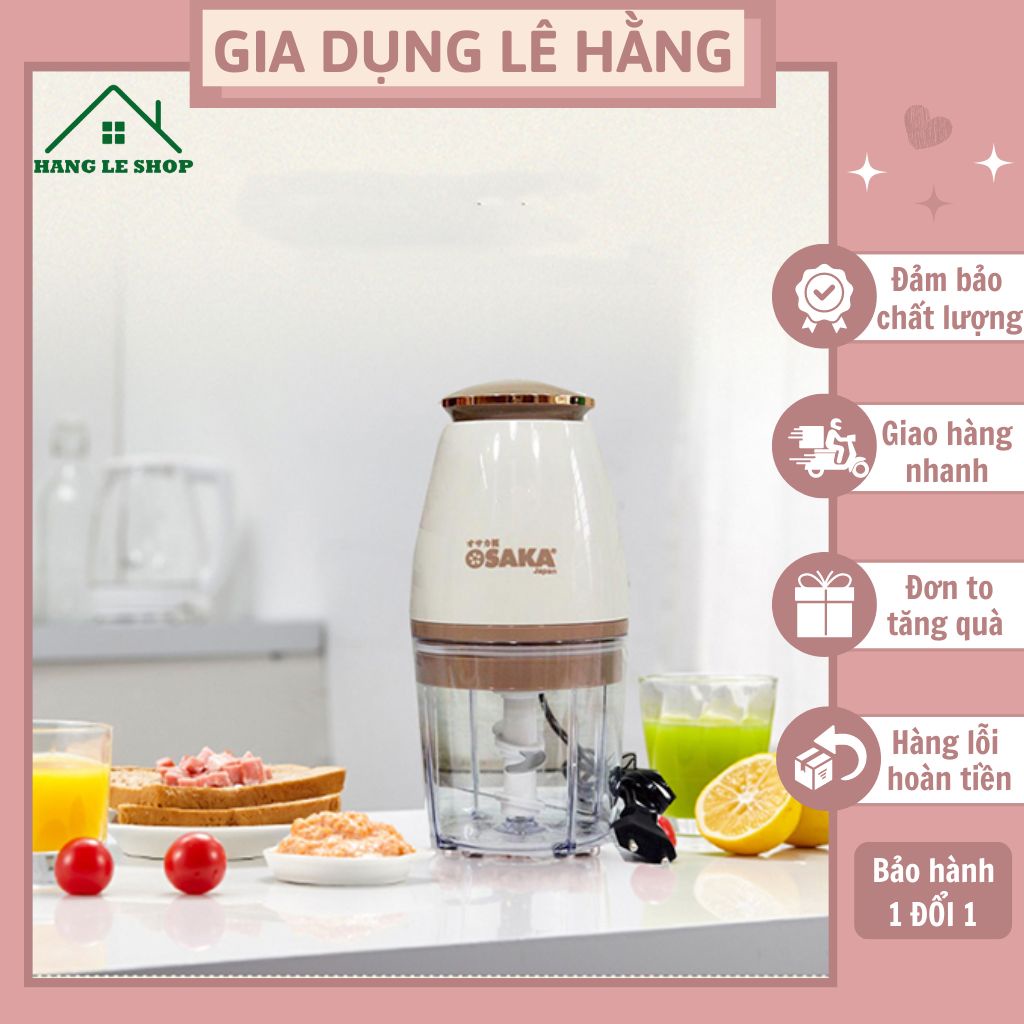 Máy Xay Cầm Tay Mini Đa Năng Osaka Japan, Model 2022, Công Suất 350W, Dùng Xay Thịt, Hoa Quả, Rau Củ