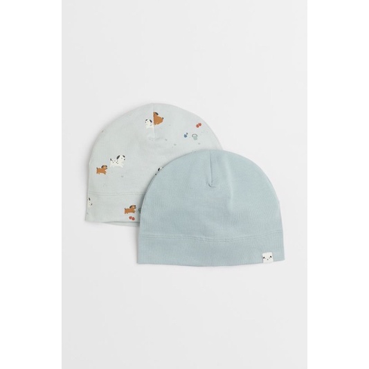Set 2 mũ cotton Hm auth | Săn sale hm uk | sz 6-12m, 1-2y, 2-4y