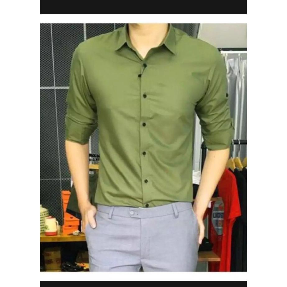 Áo sơ mi nam dài tay chất lụa Thái cao cấp chống nhăn, phom body Hàn Quốc, vải dày, mặc mát | BigBuy360 - bigbuy360.vn