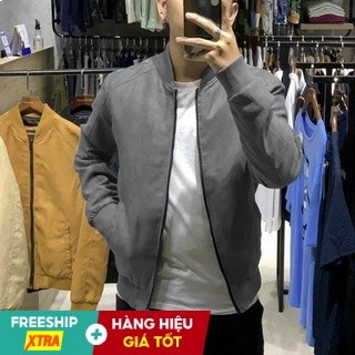 Áo khoác nam da lộn - áo bomber da thiết kế vô cùng trẻ trung chất liệu da lộn dày dặn