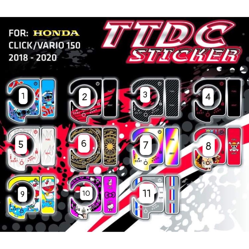 Bộ Tem Sticker Phảng Quang Nổi 3D Dán Ổ Khoá Smartkey Vario Vision Ab Scoopy Lead … ✌🏻🚗🇻🇳💯