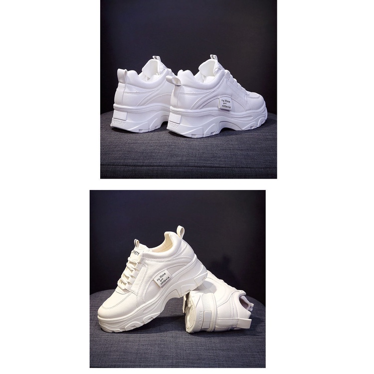 Giày Sneaker Nữ Độn Đế BLUEWIND Cao 5cm Da PU Cao Cấp 68426