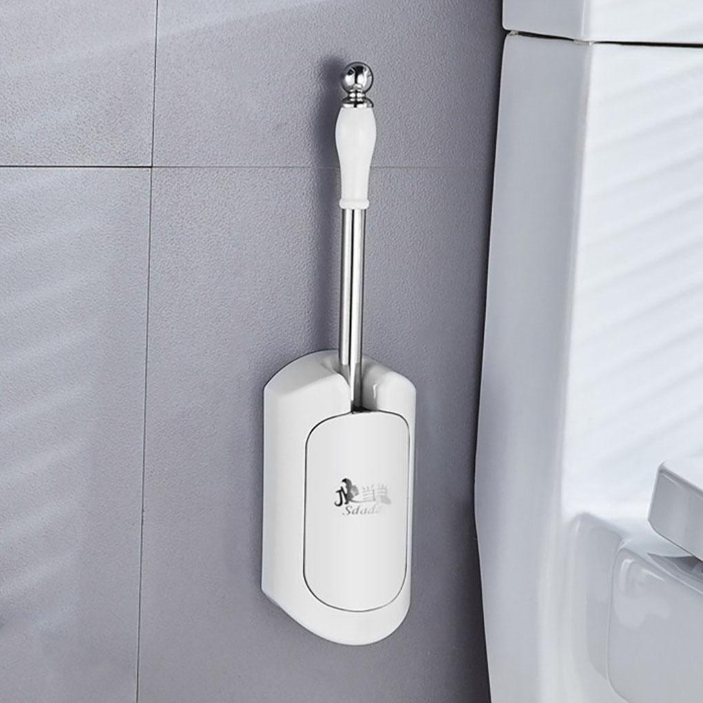 Giá Đỡ Bàn Chải Vệ Sinh Toilet Bằng Thép Không Gỉ ABS Chống Trượt Màu Trắng