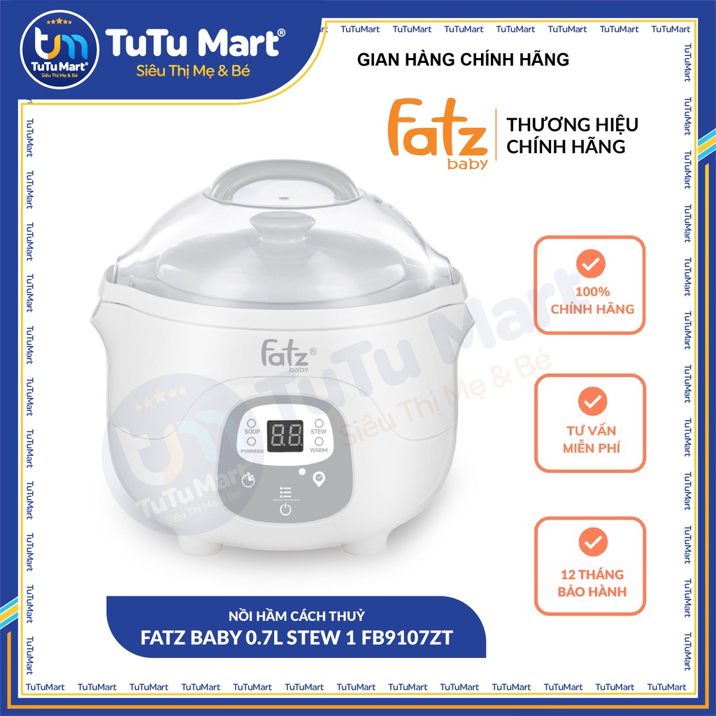 NỒI HẦM CÁCH THUỶ FATZ BABY 0.7L STEW 1 FB9107ZT- BẢO HÀNH 12 THÁNG CHÍNH HÃNG