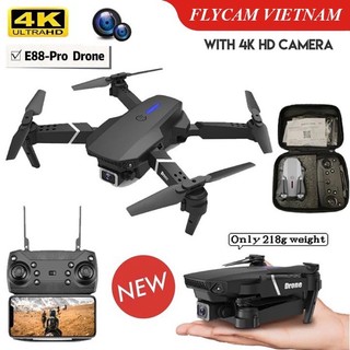 Flycam e100 pro drone 4k hd camera kép pin khỏe bay xa 200m máy bay mini giá rẻ