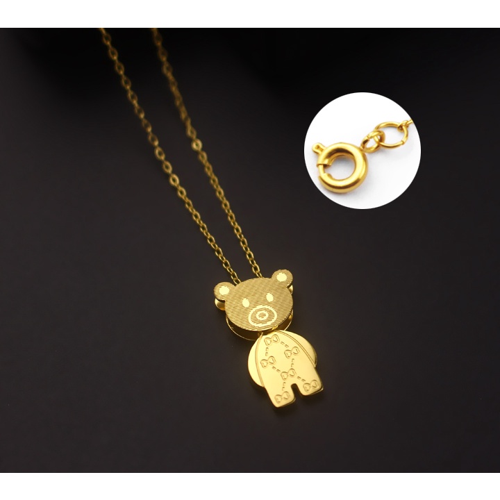 Dây chuyền nữ titan con gấu khóa tròn siêu đẹp, bền màu, hợp thời trang