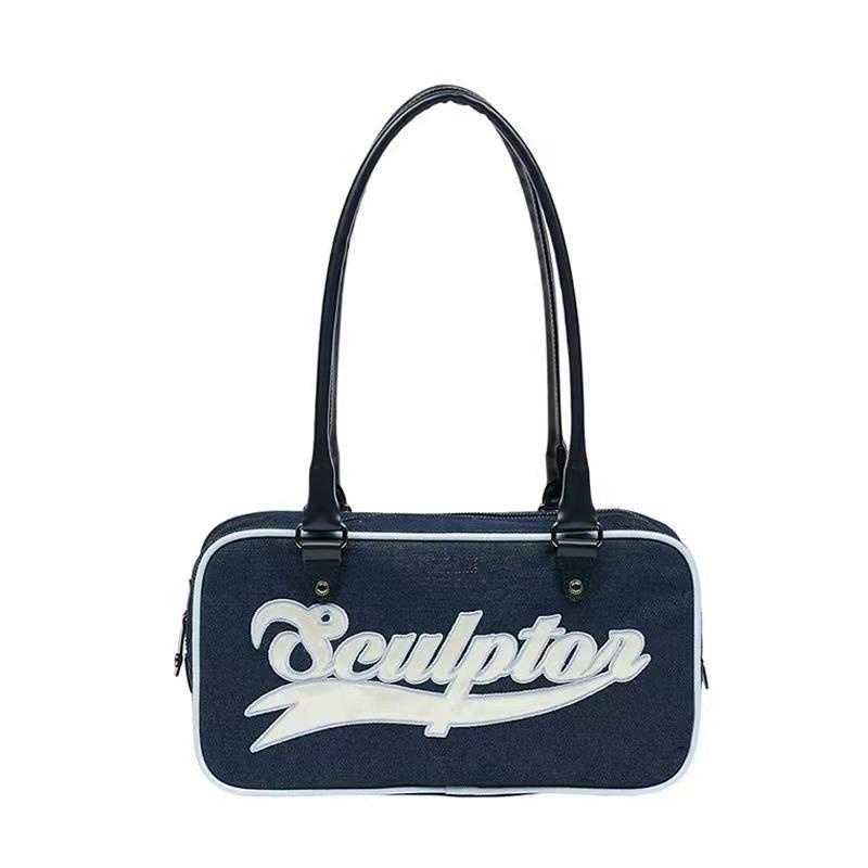 Túi Xách Một Bên Vai Phong Cách Bóng Chày Retro Dễ Phối Đồ Dành Cho Nữ