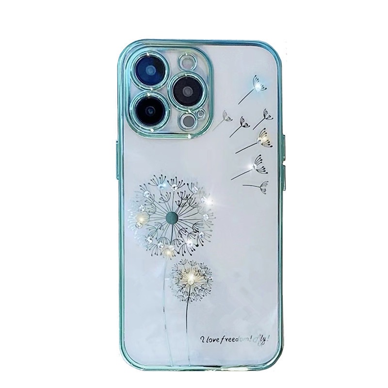 Ốp Điện Thoại Mềm Mạ Điện Họa Tiết Hoa Bồ Công Anh Cho Iphone IP14 14Pro 14 Plus IP 14 Pro Max IP13 13Pro IP 13 Pro Max 13 Mini