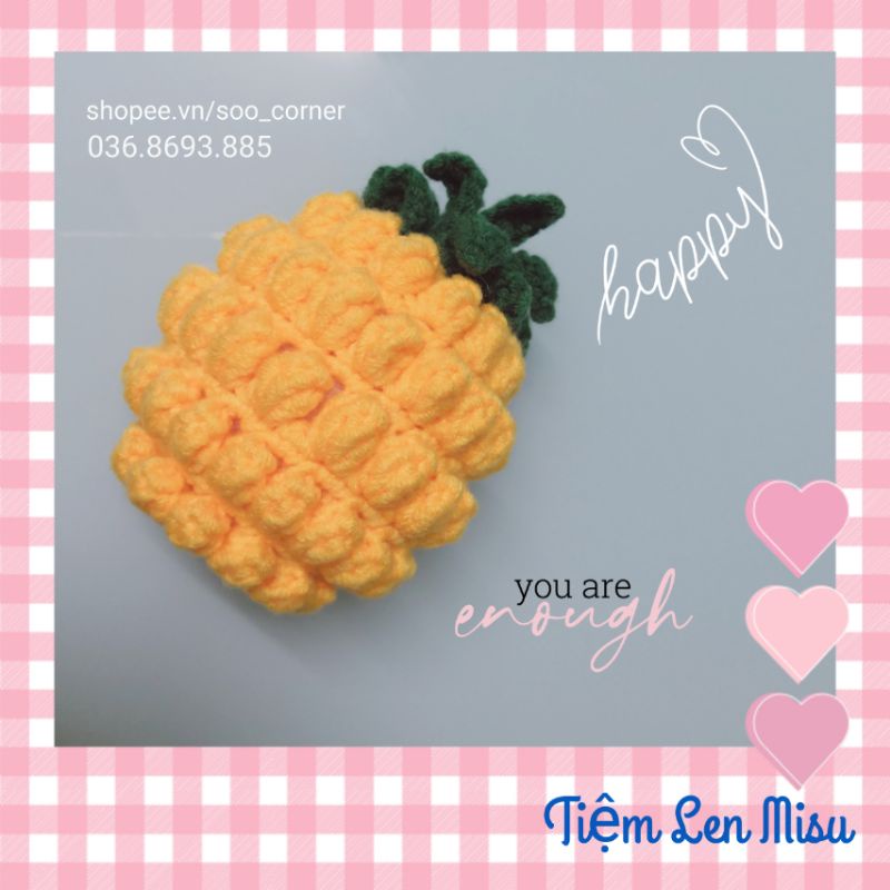 Bé Dứa🍍Pineapple Bóp Siêu Êm Tay, Làm Móc Khóa, Treo Túi Xách, Trang Trí Bàn Học (Xem Ảnh Chọn Màu Nha)