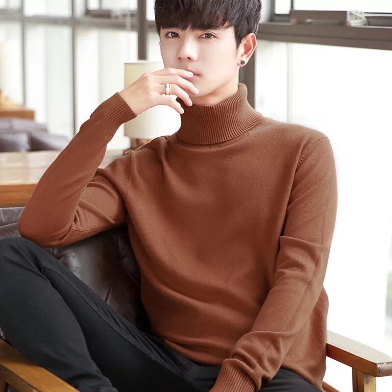 Áo len nam cổ lọ màu mới nhất - Áo len nam