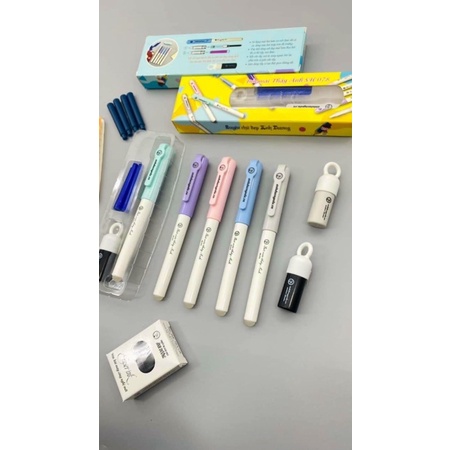 Bút máy gắn ống mực xoá được SH078,ngòi kim êm