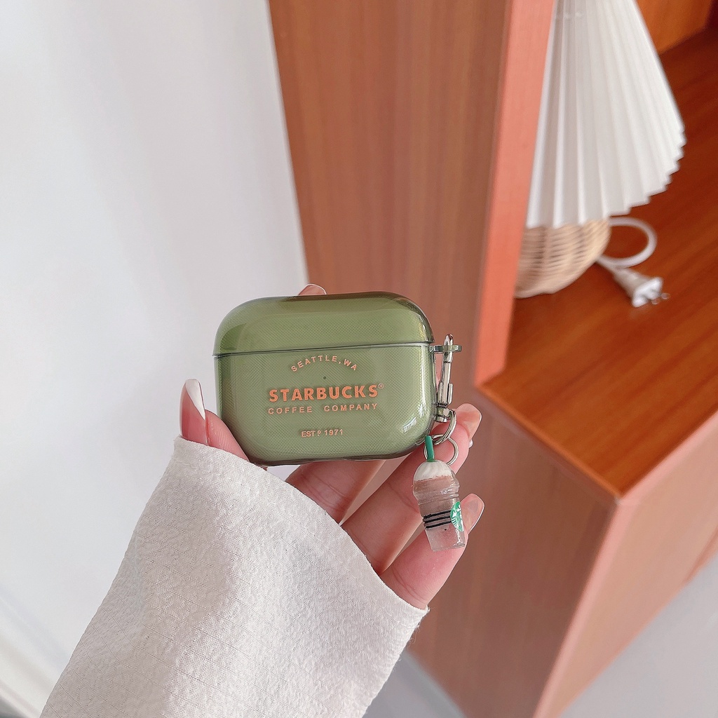 Vỏ Bảo Vệ Hộp Sạc Tai nghe không dây AirPods 1 2 3 Pro2 2022 Bằng tpu Mềm Trong Suốt Chống Sốc Màu Xanh Lá In Chữ Thời Trang