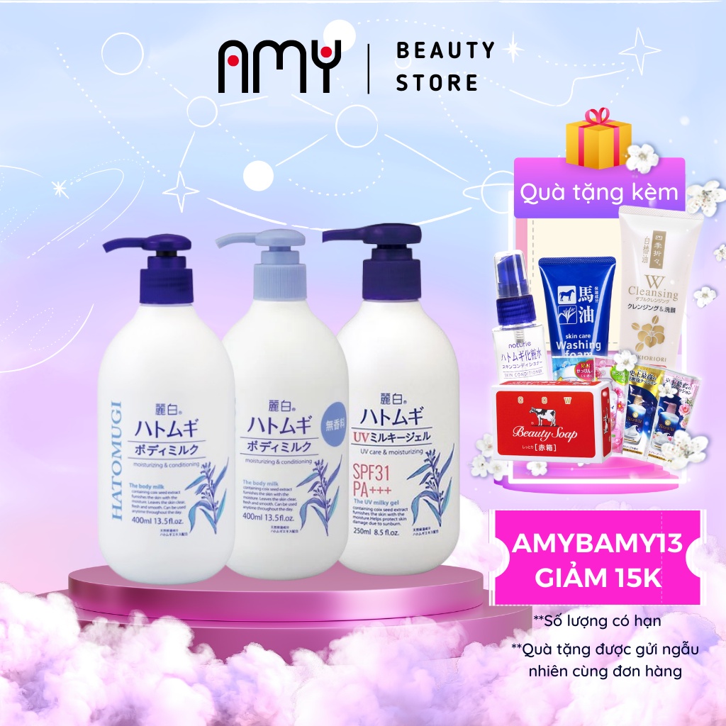 Sữa Dưỡng Thể Hatomugi, Sữa Dưỡng Thể Ngày Đêm Chống Nắng Trắng Da Nâng Tone Từ Hạt Ý Dĩ Hatomugi SPF 31/PA+++