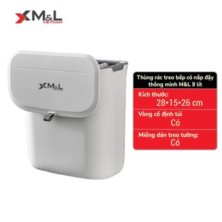 Thùng rác treo tủ bếp có nắp đậy thông minh, dán tường 9 lít - M&L 546 - cao cấp, sang trọng