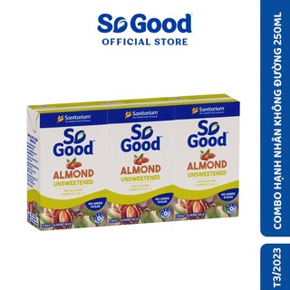 Combo sữa hạnh nhân không đường so good 250ml - date t5/2023
