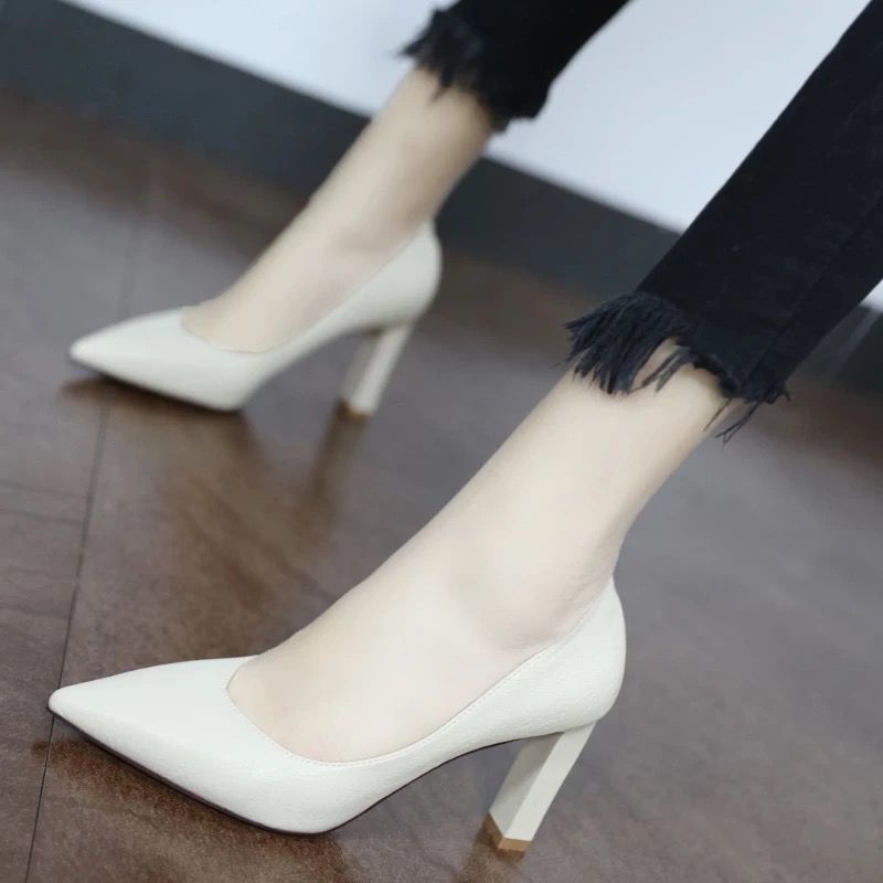 Giày Cao Gót Mũi Nhọn Thiết Kế Mới Thời Trang Mùa Xuân Thu Theo Phong Cách Âu Mỹ Cho Nữ