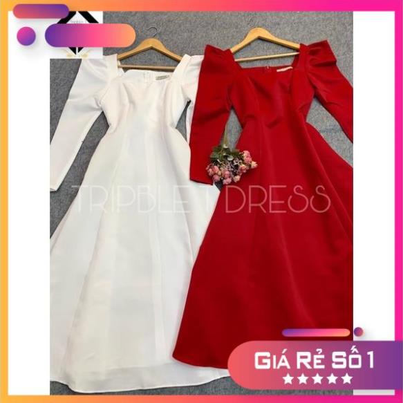 Đầm dự tiệc xoè tay dài cổ vuông TRIPBLE T DRESS - SIZE S/M/L/XL - MS213V
