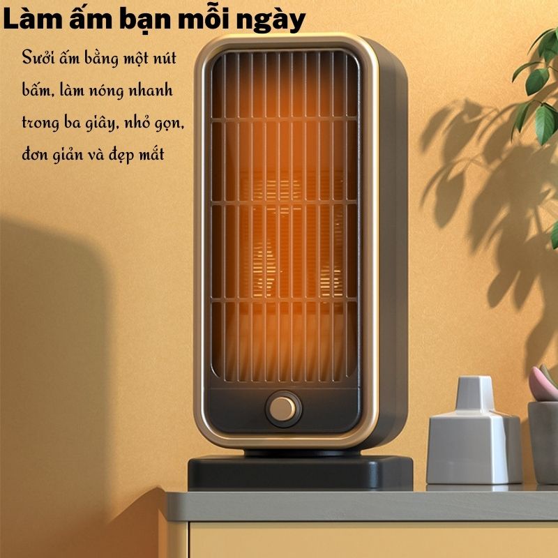 Máy sưởi để bàn YND-500D - Quạt sưởi làm ấm phòng ngủ cao cấp an toàn cho bé - Công nghệ sưởi gốm PTC Ceramic 500W