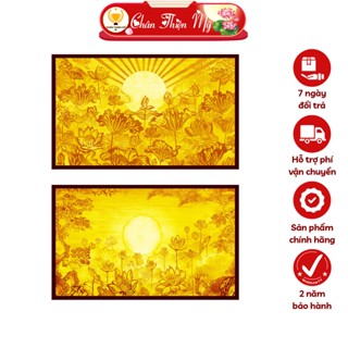 Đèn Thờ Tranh Trúc Chỉ Ngang CHÂN THIỆN MỸ, Đèn Trang Trí Bàn Thờ, Tranh Trúc Chỉ Bàn Thờ Nhiều Mẫu CTC-TN-07