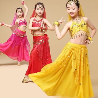 Trang Phục Biểu Diễn Múa Bụng Phong Cách Ấn Độ Mới Cho Bé Gái
