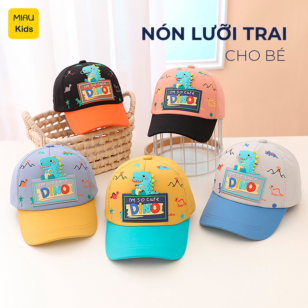 Nón Lưỡi Trai Cho Bé Trai, Hình Khủng Long Ngộ Nghĩnh Đáng Yêu, Nón Trẻ Em Từ 2 – 6 Tuổi