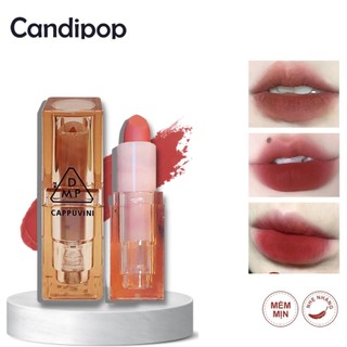 Set son môi Cappuvini 3 thỏi vỏ màu nâu 3.5g Candipop
