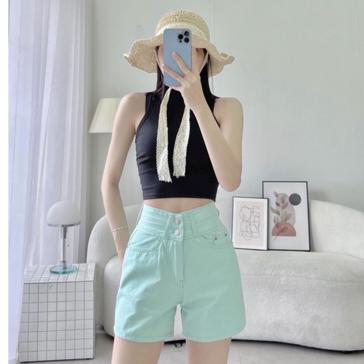 Quần đùi kaki nữ lưng cao hai nút siêu dễ thương SK1105