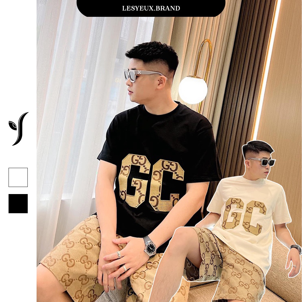 Áo thun tay lỡ nam nữ form rộng In chữ GC unisex cao cấp Cotton 100% thấm hút mồ hôi 𝙇𝙚𝙨𝙮𝙚𝙪𝙭.𝘽𝙧𝙖𝙣𝙙