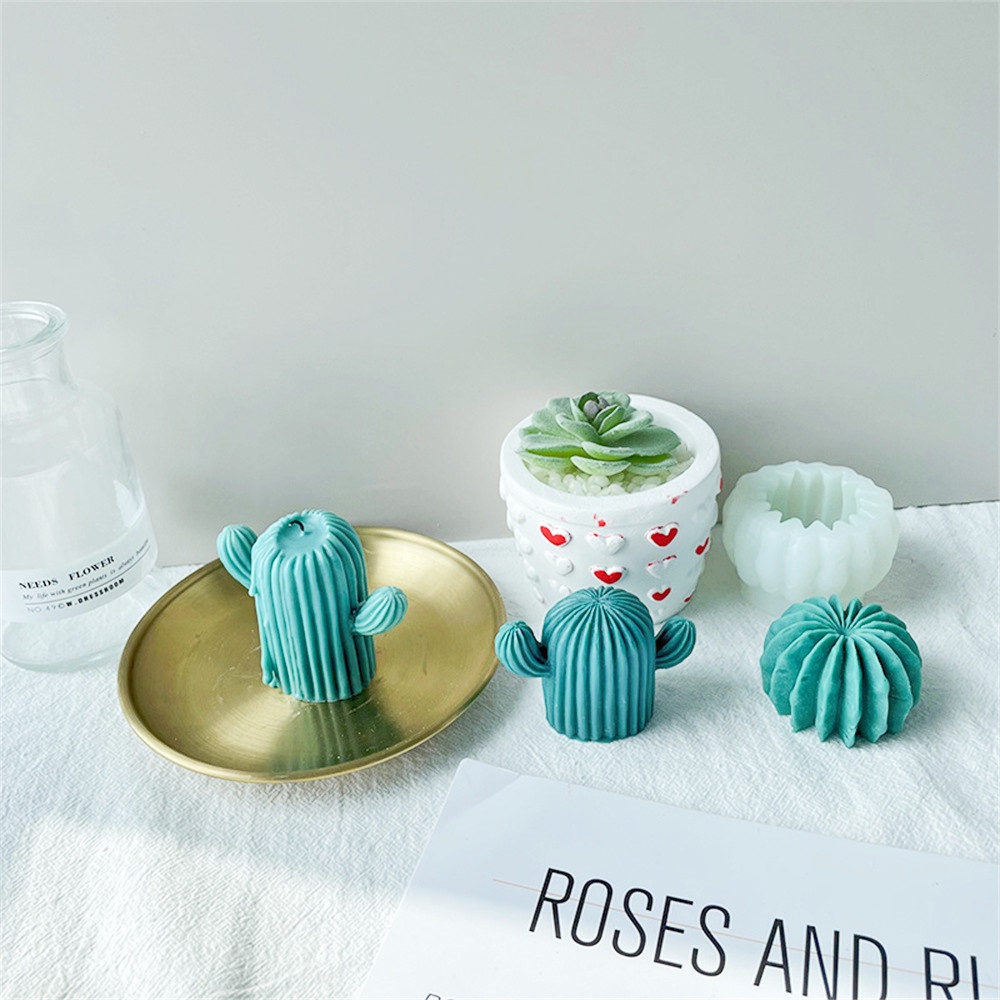 Khuôn Làm Nến Xà Phòng Hình Cây Xương Rồng Bằng Silicone