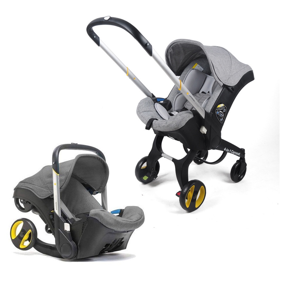 Ghế ngồi ô tô cho bé kết hợp xe đẩy và nôi xách chịu tải đến 13kg, Mstar mẫu mới (xám)