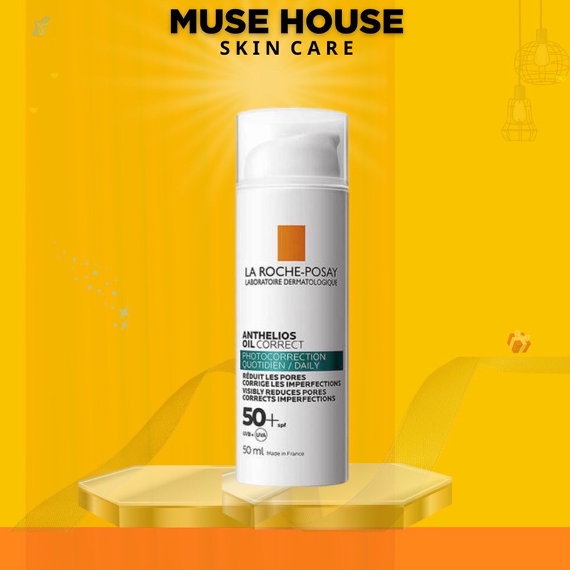 Kem Chống Nắng La Roche Posay Cho Da Bóng Dầu Dễ Nổi Mụn Anthelios Oil Correct 50ml - Muse House