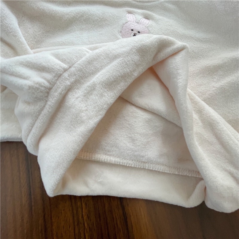 Áo hoodie nỉ lông in hình gấu, thỏ dư xịn cho bé