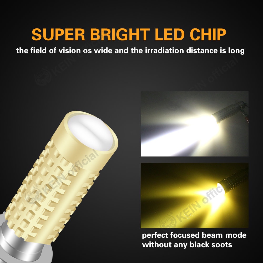 Đèn Pha Led T19 P15D T19 DC12V Ánh Sáng Trắng / Vàng Cho Xe Mô Tô