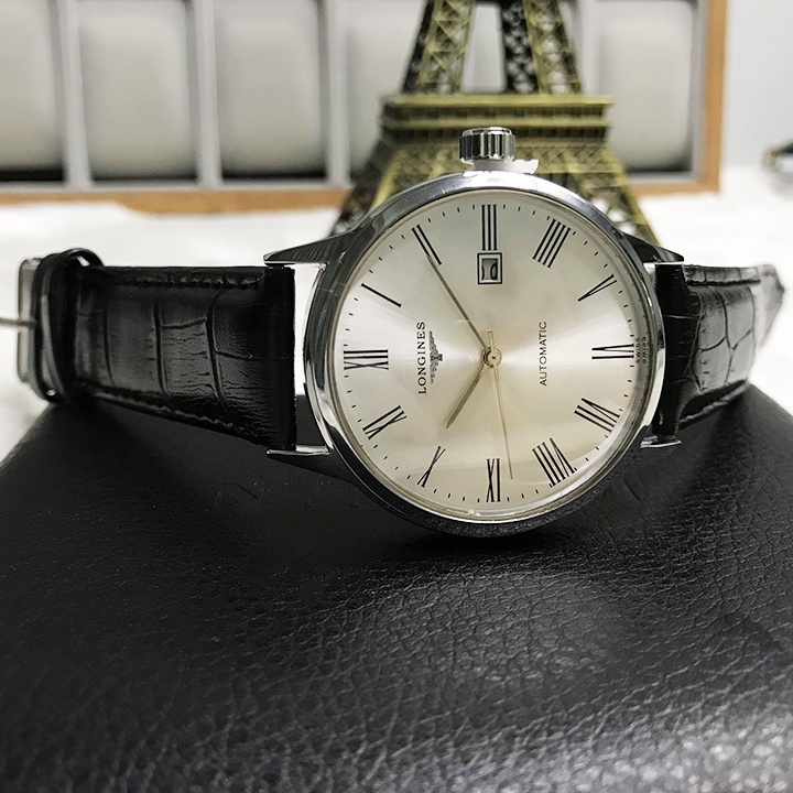 Đồng hồ Nam Longgines , LG04 Dây da cao cấp, kim chôi Mặt Sapphire chống xước, chống nước thẻ bảo hành 12 tháng