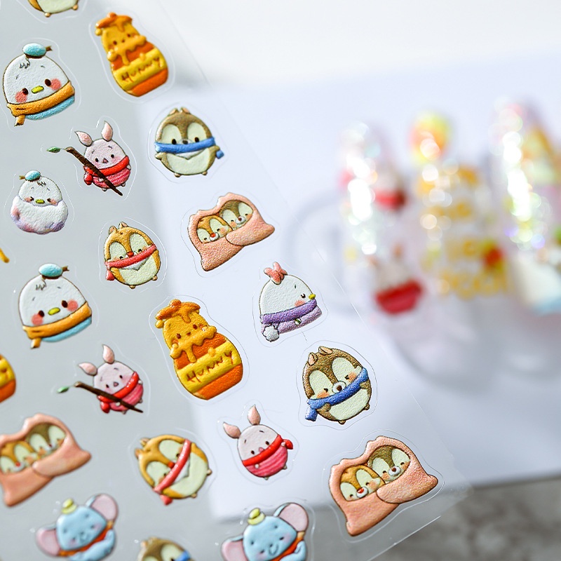 ⚡Miếng Dán Móng Tay 5D Hình Vịt Donald / Gấu Pooh / Gấu Pooh Dp Dễ Thương