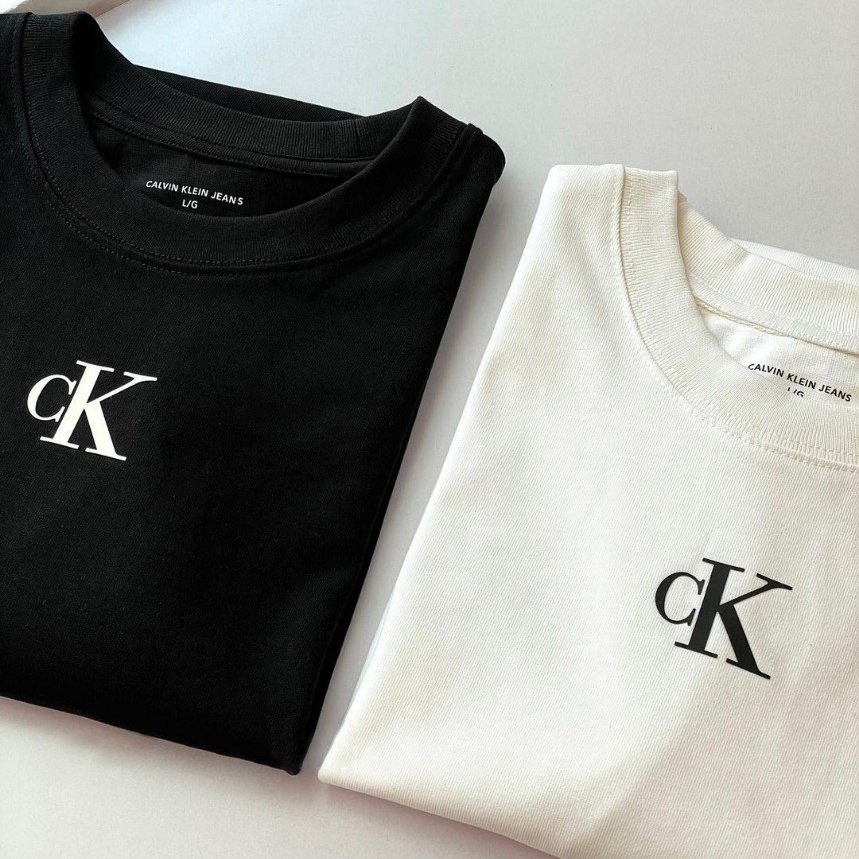 Áo thun CK Mini Logo form rộng tay lỡ unisex cho nam nữ 100% cotton cao cấp - GAHO STORE