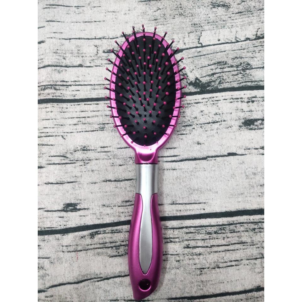 Lược Gai Bạc Oval Gỡ Rối Tóc, Có Gai Massage, Giảm Gãy Rụng, Làm Dịu Da Đầu VC