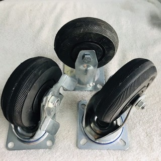 Bánh xe cao su đen d100 , 125 và 150