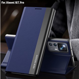  Ốp Điện Thoại Cho Xiaomi Mi 12T Mi12T 11T 12 T 12X Pro 12 Lite Xiaomi12T 12tPro 12Lite Mạ Da Flip Bracket Vỏ Chống Sốc Kinh Doanh Vỏ Bảo Vệ Mặt Sau 