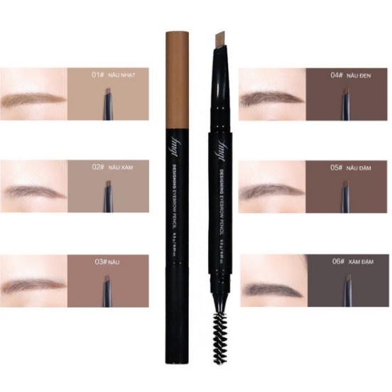 Bút Kẻ Mày/Chì Kẻ Mày 2 Đầu The Face Shop TFS Designing Eyebrown Pencil Mẫu Mới