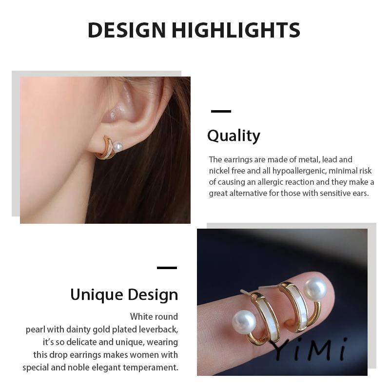 Bông tai mạ bạc 925 đính ngọc trai đơn giản thời trang phong cách Hàn Quốc