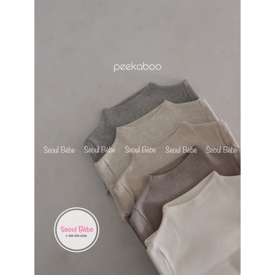 Áo giữ nhiệt cao cổ Neck Tee cho bé 8-20kg hãng Peekaboo thu đông 2022