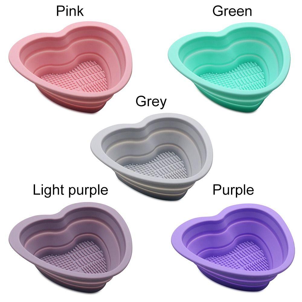 Bàn Chải Silicone Trái Tim Cầm Tay Làm Sạch Cọ Trang Điểm