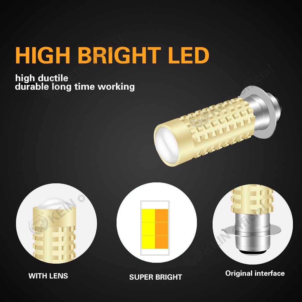 Đèn Pha Led T19 P15D T19 DC12V Ánh Sáng Trắng / Vàng Cho Xe Mô Tô