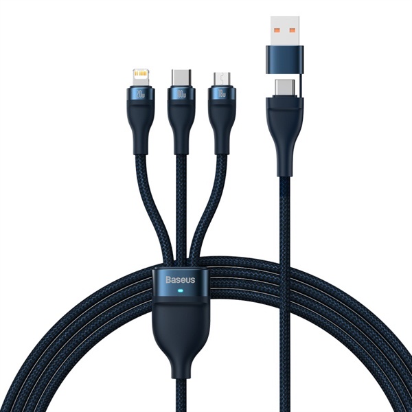 Cáp sạc nhanh Baseus USB và TypeC ra 3 đầu MicroUSB / TypeC / LN Series Ⅱ 100W dài 1.5M - Phụ Kiện 1986