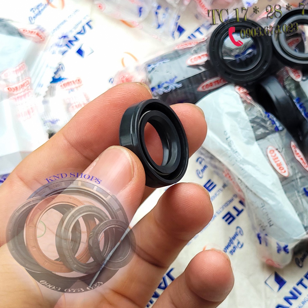 Phớt láp bên côn xe Nouvo loại NOK TC 17*28*7 và Nactec TB 17*28*7, Phốt chặn nhớt trục chuyên cho phụ tùng xe máy, ô tô