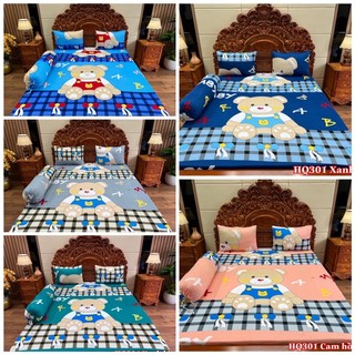 Bộ ga gối thun lạnh hàn quốc Vạn Phát mẫu gấu baby mới về đủ màu đủ size