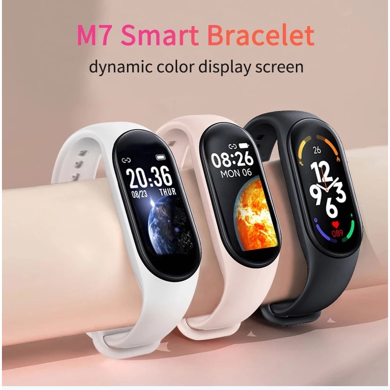 Đồng Hồ Thông Minh M7 Kết Nối Bluetooth Theo Dõi Sức Khỏe Kèm Phụ Kiện